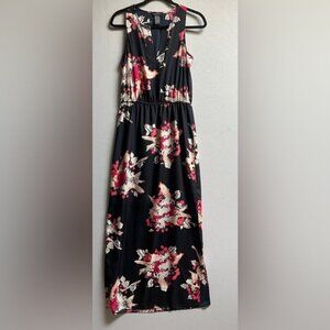 Ann Taylor Vintage floral v neck sleeveless maxi dress Sz XS